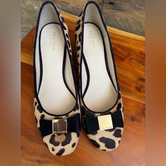 Cole Haan Cheetah Block Heels | Real Fur | New Without Box | Size 10B - Picture 6 of 8